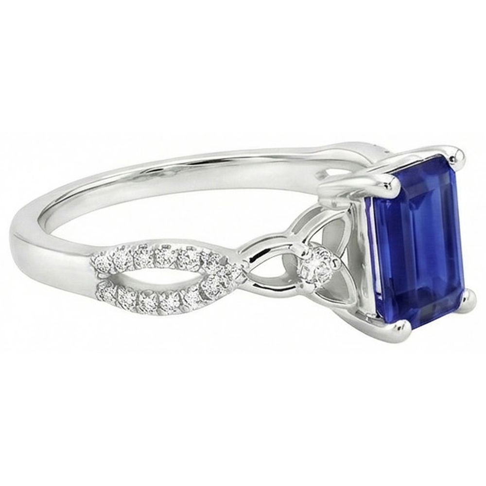Emerald Sri Lankan Sapphire Natural Earth Mined Diamond ( Not Lab Grown ) Wedding Ring 3 Carats New