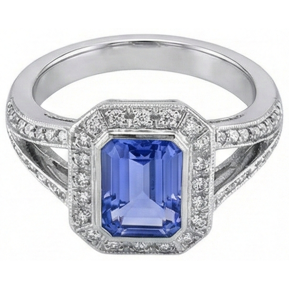 Emerald Tanzanite Natural Earth Mined Diamond ( Not Lab Grown ) s 5.36 Carat Fancy Ring New