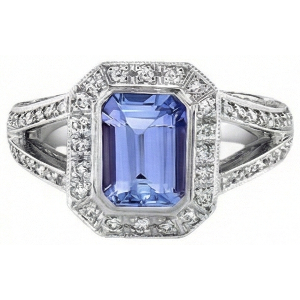 Emerald Tanzanite Natural Earth Mined Diamond ( Not Lab Grown ) s 5.36 Carat Fancy Ring New
