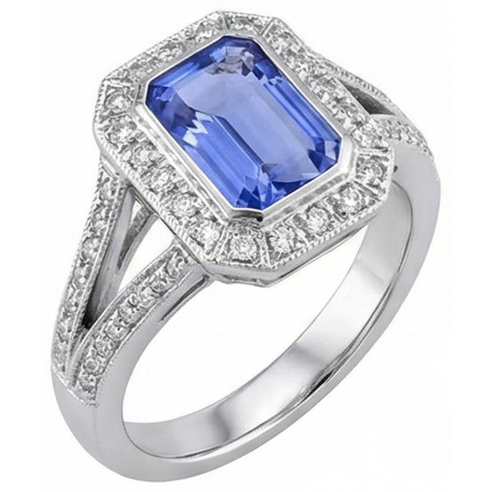 Emerald Tanzanite Natural Earth Mined Diamond ( Not Lab Grown ) s 5.36 Carat Fancy Ring New