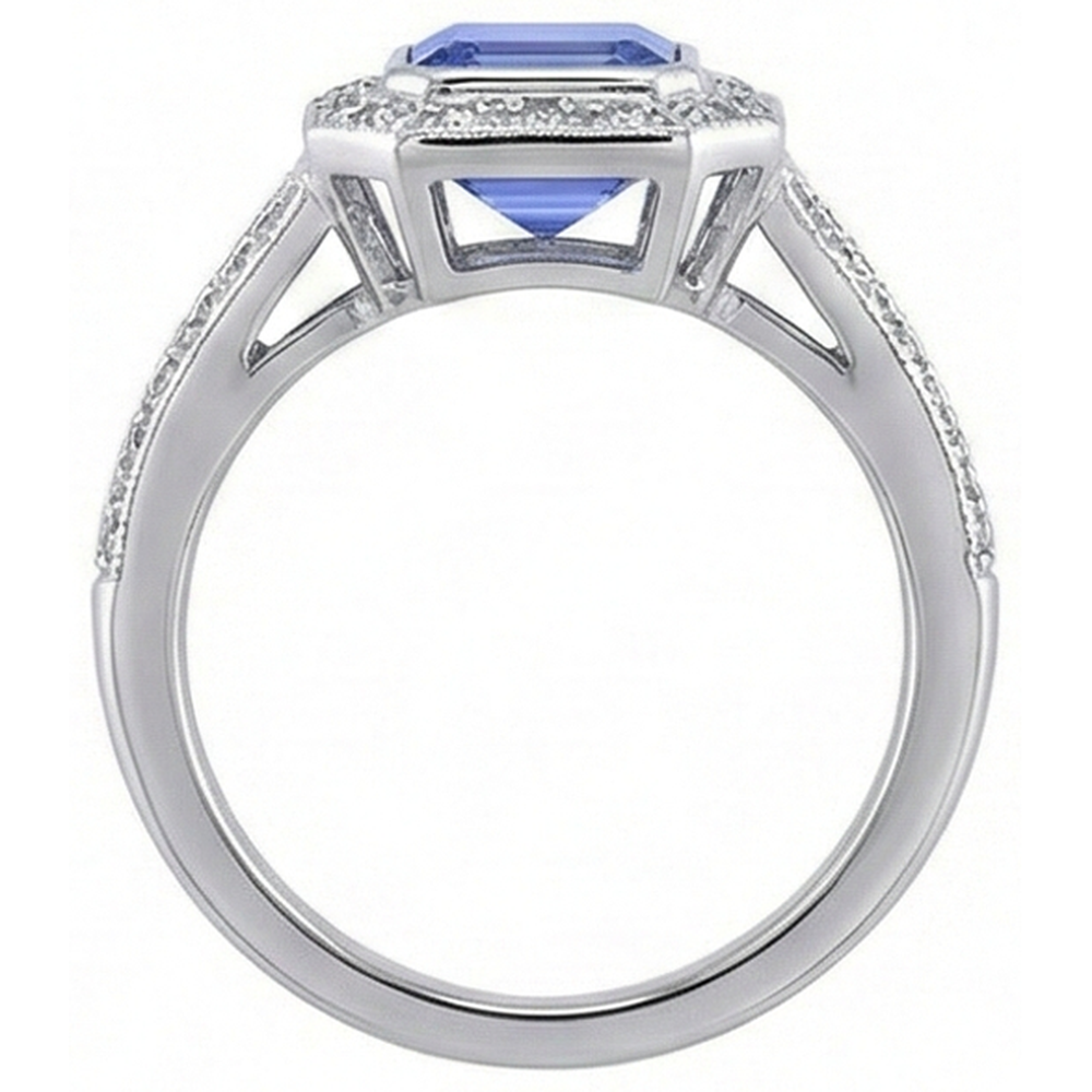 Emerald Tanzanite Natural Earth Mined Diamond ( Not Lab Grown ) s 5.36 Carat Fancy Ring New