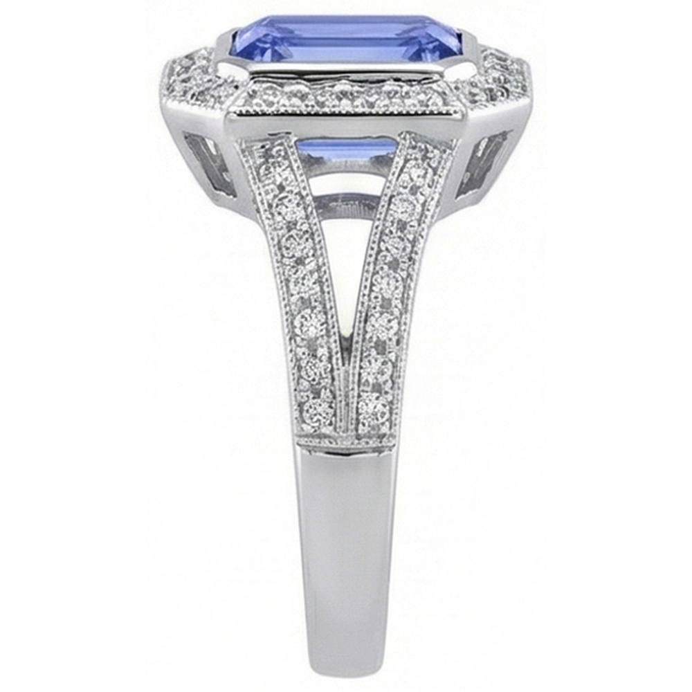 Emerald Tanzanite Natural Earth Mined Diamond ( Not Lab Grown ) s 5.36 Carat Fancy Ring New