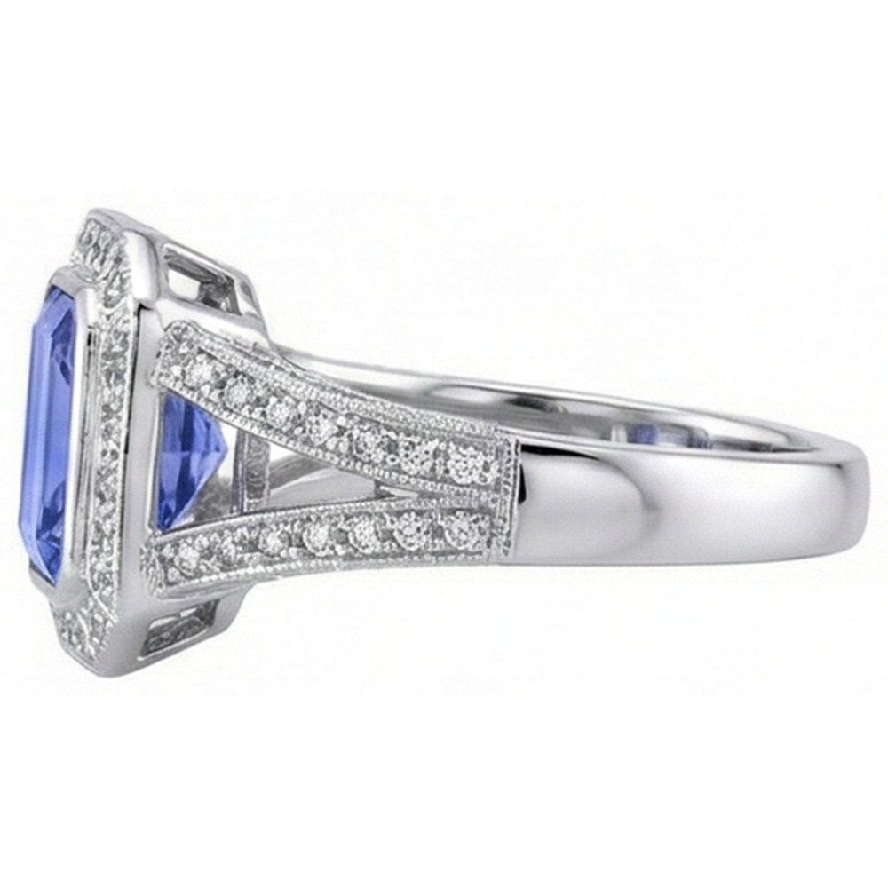 Emerald Tanzanite Natural Earth Mined Diamond ( Not Lab Grown ) s 5.36 Carat Fancy Ring New