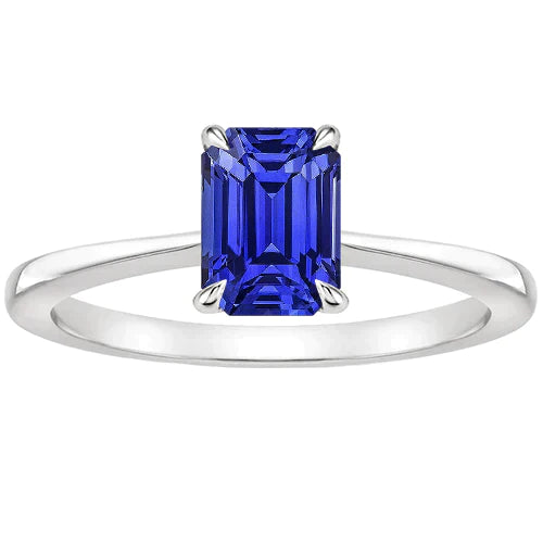 Emerald Cut 3 Carat Sapphire Engagement Ring