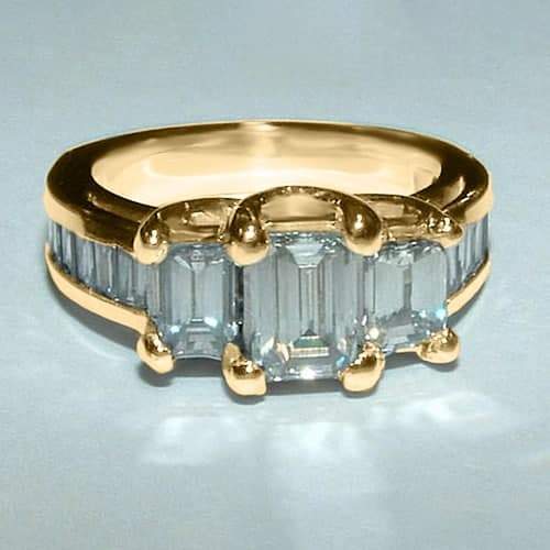 Emerald Cut Real Diamond Engagement Ring 3.60 Carats Ladies Jewelry New