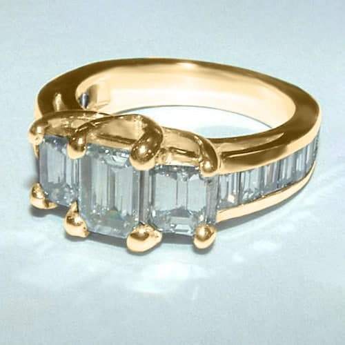 Emerald Cut Real Diamond Engagement Ring 3.60 Carats Ladies Jewelry New