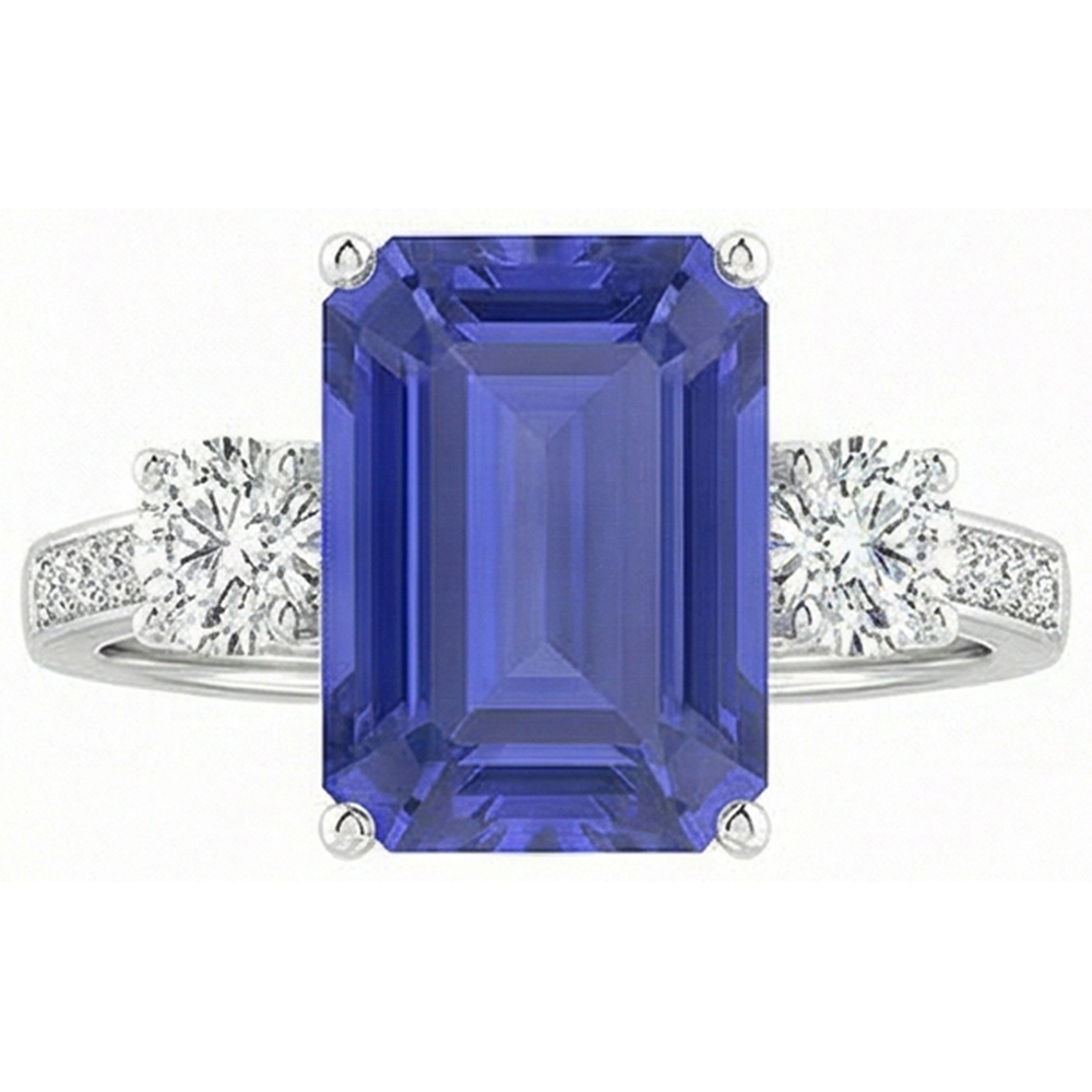 natural emerald sapphire 5ct ring close up detail