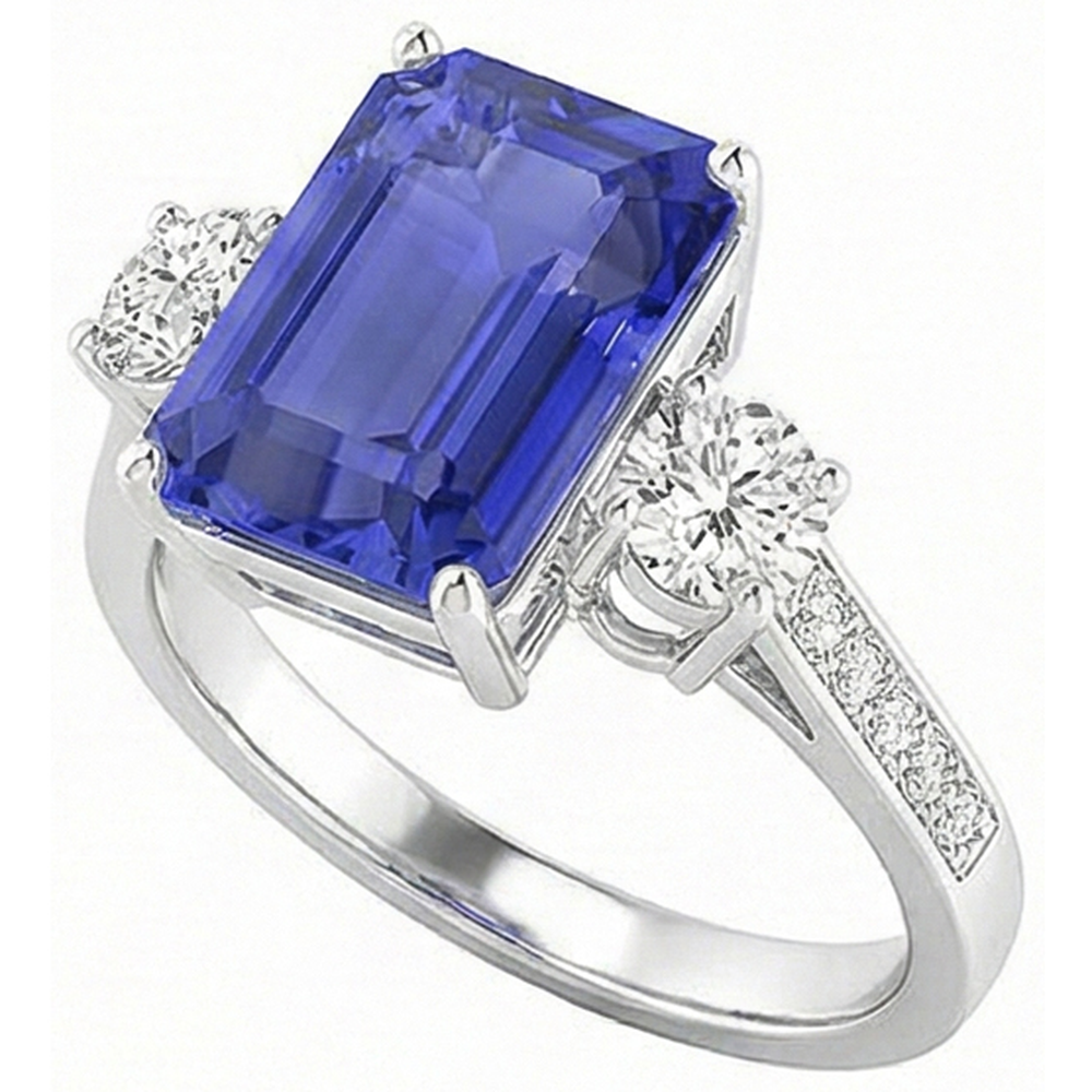 natural emerald sapphire 5ct ring top view