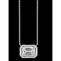 Emerald Cut 1 Carat Lab Grown Pendant 14K White Gold