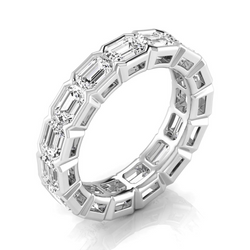 Diamond Step Cut Eternity Band 4.95 ct – 14K White Gold