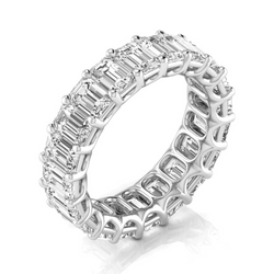 Step Cut Diamond Eternity Band in 14K White Gold – 6.60 ct