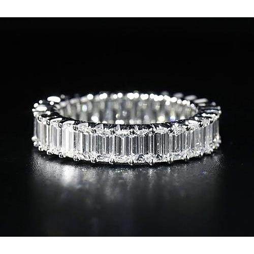 Emerald Lab Grown Diamond Eternity Band 5.20 Carats Jewelry New