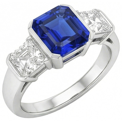 Natural Sapphire Ring 2ct - White Gold 14K