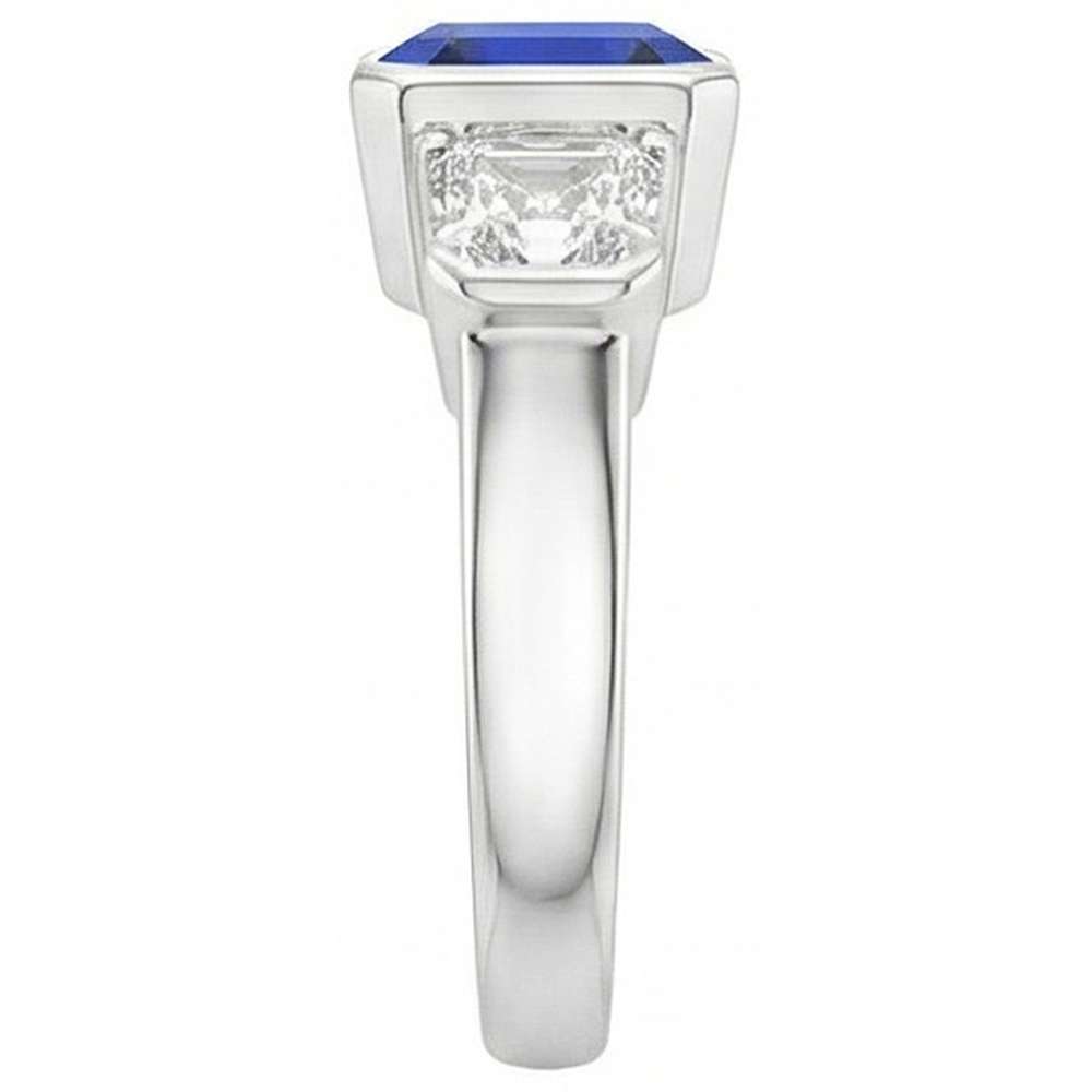 natural asscher sapphire 2ct ring top view