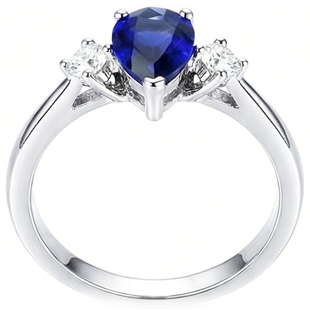 natural round sapphire 2.50ct ring side angle
