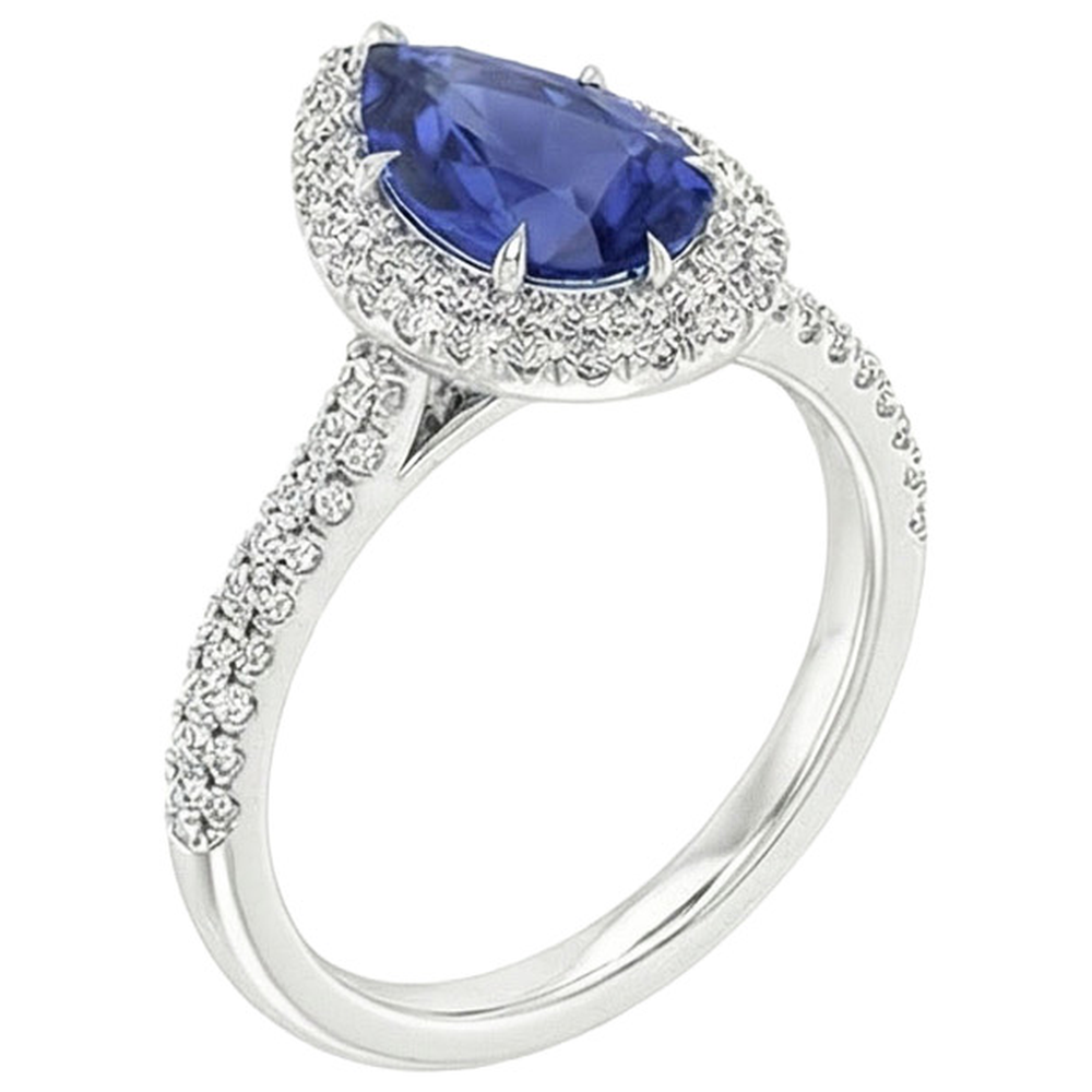 natural round sapphire 5.50ct ring side angle