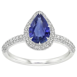 Natural Sapphire Ring 5.50ct - White Gold 14K