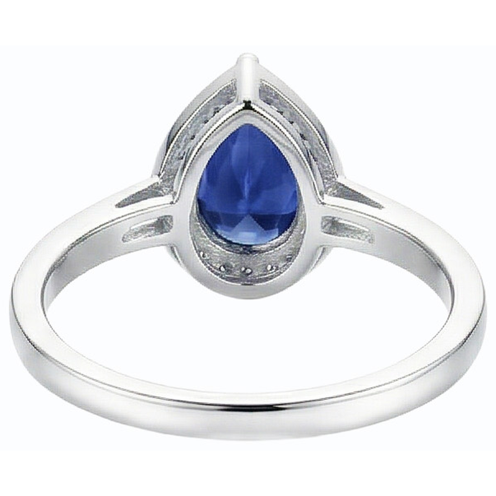 Engagement Halo Srilanka Sapphire Ring & Natural Earth Mined Diamond ( Not Lab Grown )s 3.50 Carats