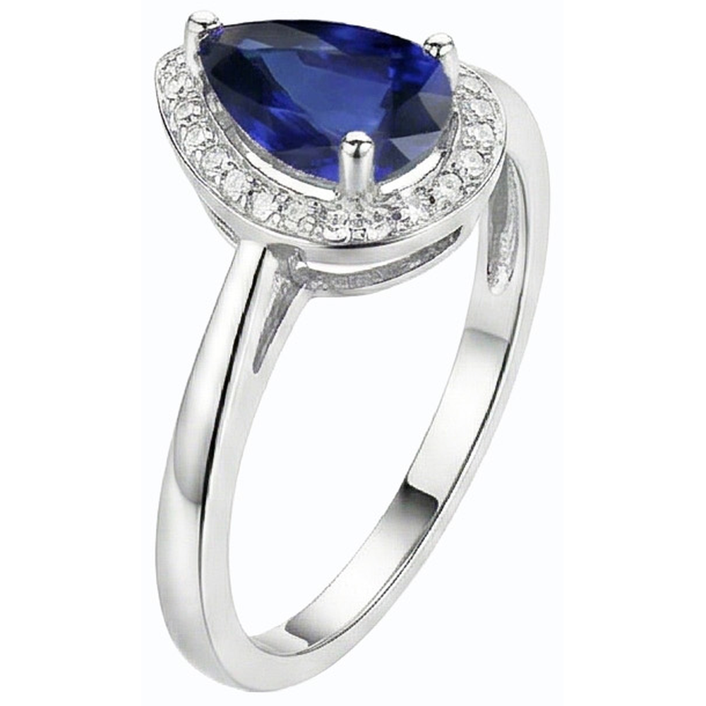 Engagement Halo Srilanka Sapphire Ring & Natural Earth Mined Diamond ( Not Lab Grown )s 3.50 Carats