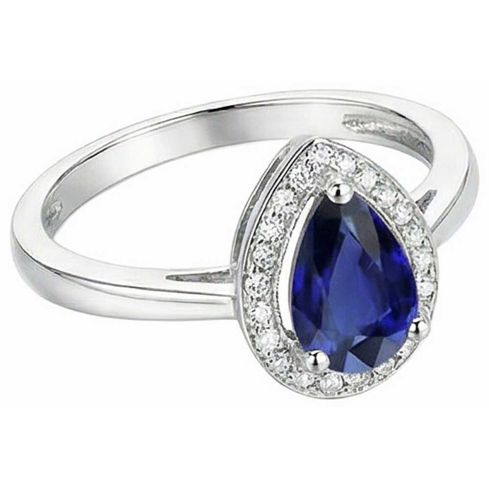 Engagement Halo Srilanka Sapphire Ring & Natural Earth Mined Diamond ( Not Lab Grown )s 3.50 Carats
