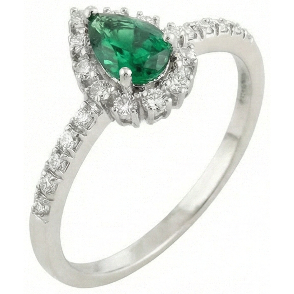 natural round emerald 4.80ct ring side angle