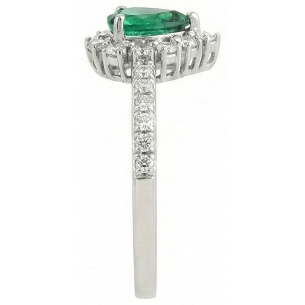 natural round emerald 4.80ct ring profile view