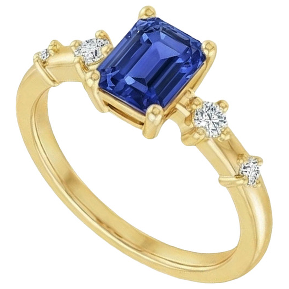 natural emerald sapphire 3.50ct ring close up detail