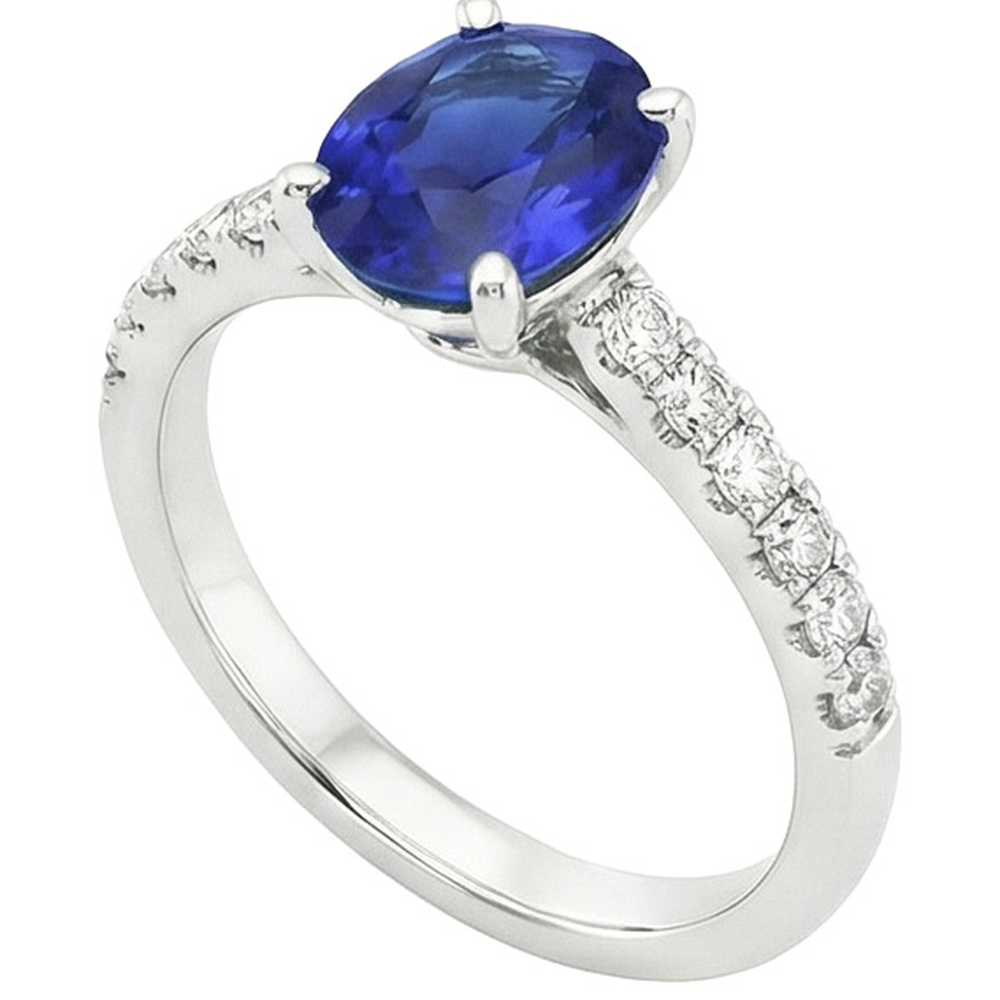 natural round sapphire 4.25ct ring close up detail