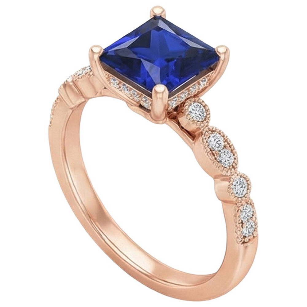 natural round sapphire 5.25ct ring side angle