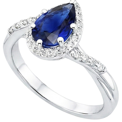 Natural Sapphire Ring 5ct - White Gold 14K