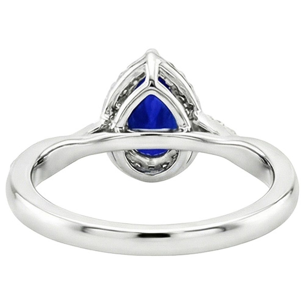 natural round sapphire 5ct ring top view