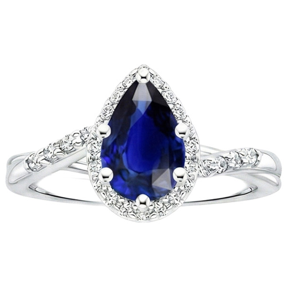 natural round sapphire 5ct ring profile view