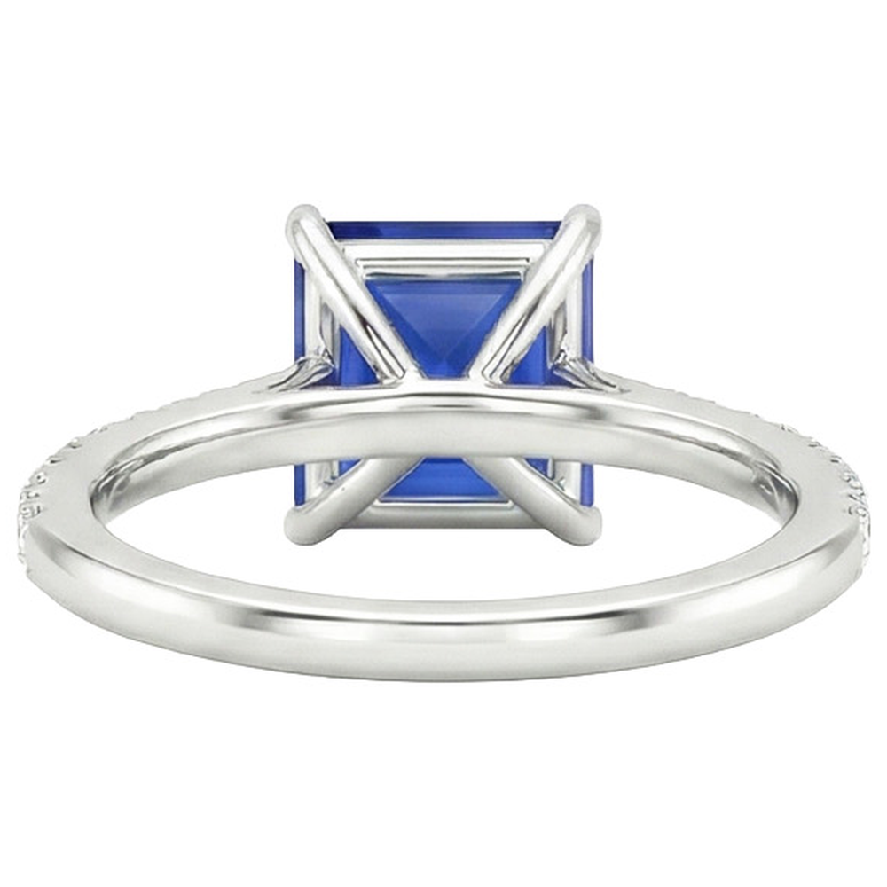 natural round sapphire 6ct ring profile view