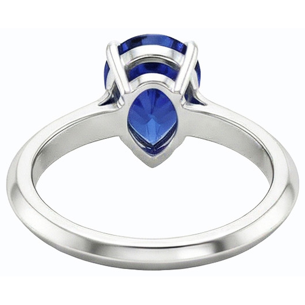 natural pear sapphire 2ct ring top view