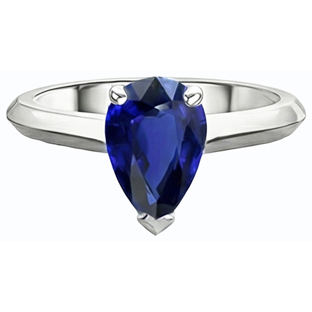natural pear sapphire 2ct ring profile view