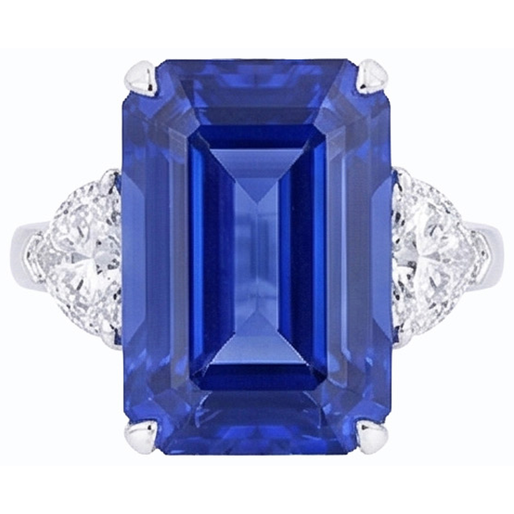 natural emerald sapphire 3.50ct ring side angle