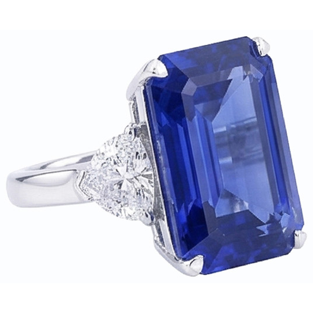 natural emerald sapphire 3.50ct ring close up detail