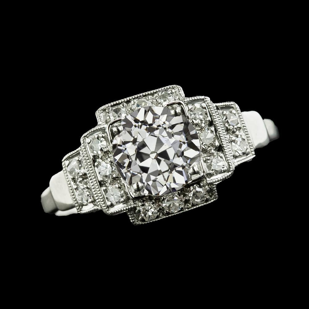 Engagement Halo Ring Old Cut Round Real Diamond With Steps 3.75 Carats