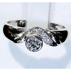 Engagement Ring 1.15 Carats Round Genuine Diamond Women Jewelry