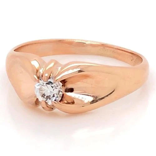 Engagement Ring 1 Carat Real Diamond Claw Prong Setting Yellow Gold 14K