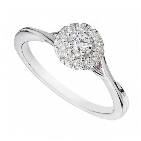 Engagement Ring 2.20 Ct Brilliant Cut Sparkling Genuine Diamonds White Gold