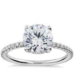 Engagement Ring 2 Carats Round Cut Real Natural Earth Mined Diamonds 14K White Gold New