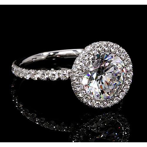 Engagement Ring 7 Carats Halo Round RealDiamonds Jewelry