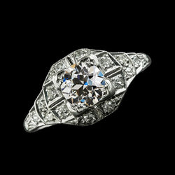 Engagement Ring Old Cut Round Genuine Diamonds 3 Carats 14K Gold Jewelry