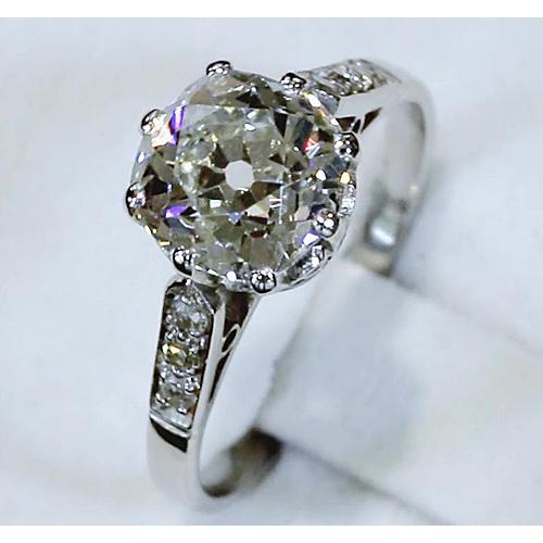 Engagement Ring Old Miner Natural Diamond 3.50 Carats 14K