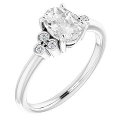 Engagement Ring Oval Old Miner Genuine Diamond Prong Set Jewelry 5 Carats