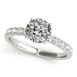Engagement Ring Round Old Cut Genuine Diamond Fishtail Set 4.50 Carats