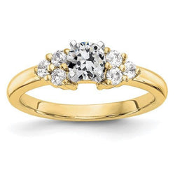 Engagement Ring Round Old European Genuine Diamond Prong Set 2 Carats