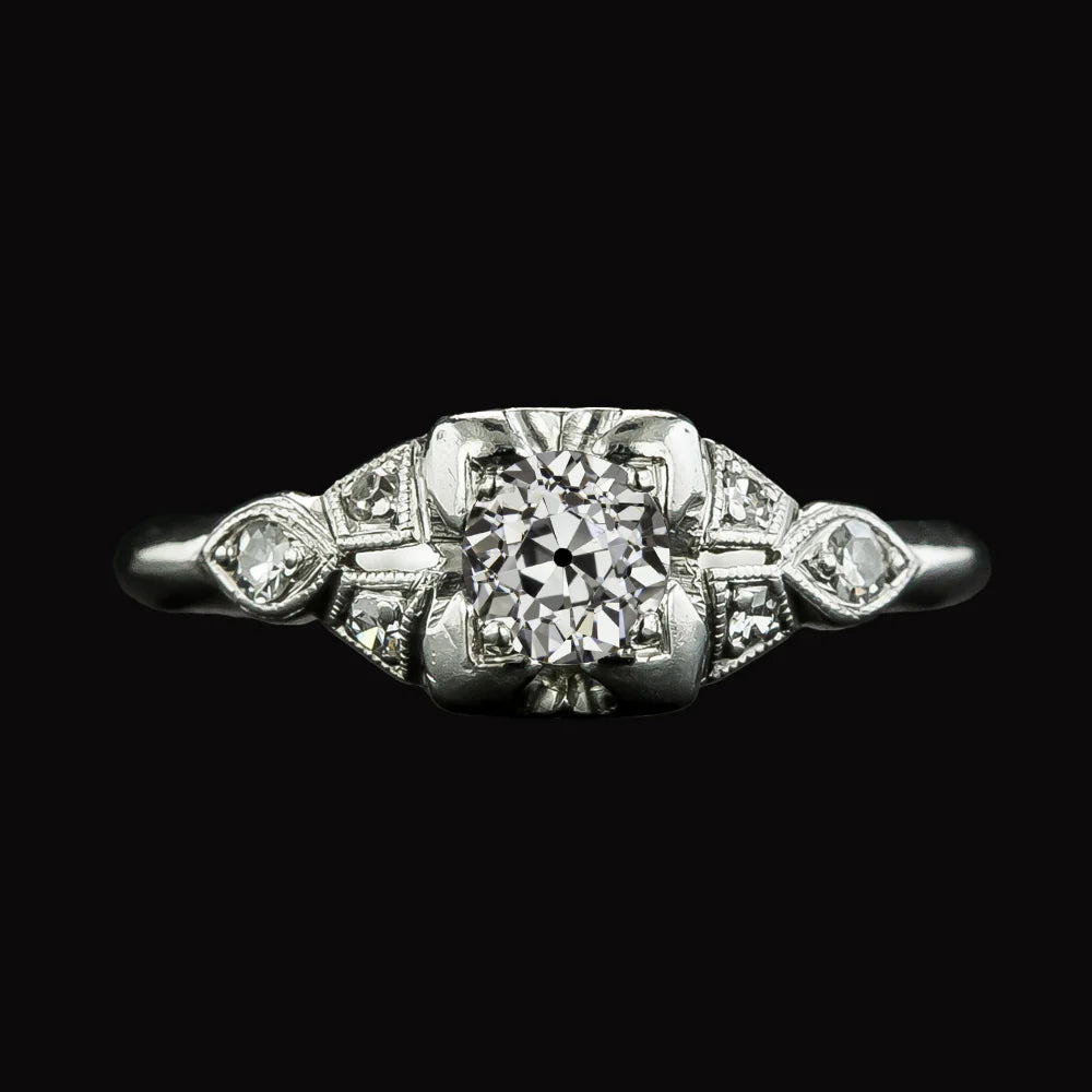 Engagement Ring Round Old Miner Real Diamond Antique Style 2.50 Carats