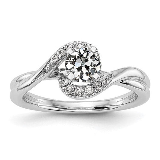 Engagement Ring Round Old Miner Real Diamond Bypass Set 2 Carats - Engagement Ring-harrychadent.ca